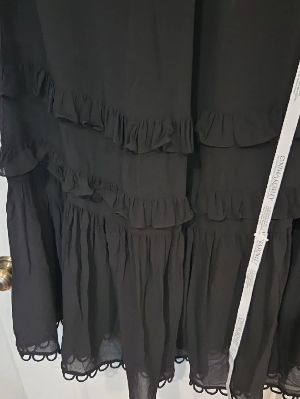 Cynthia Rowley Black Sleeveless Georgette Silk Midi Dress - Picture 3 of 9